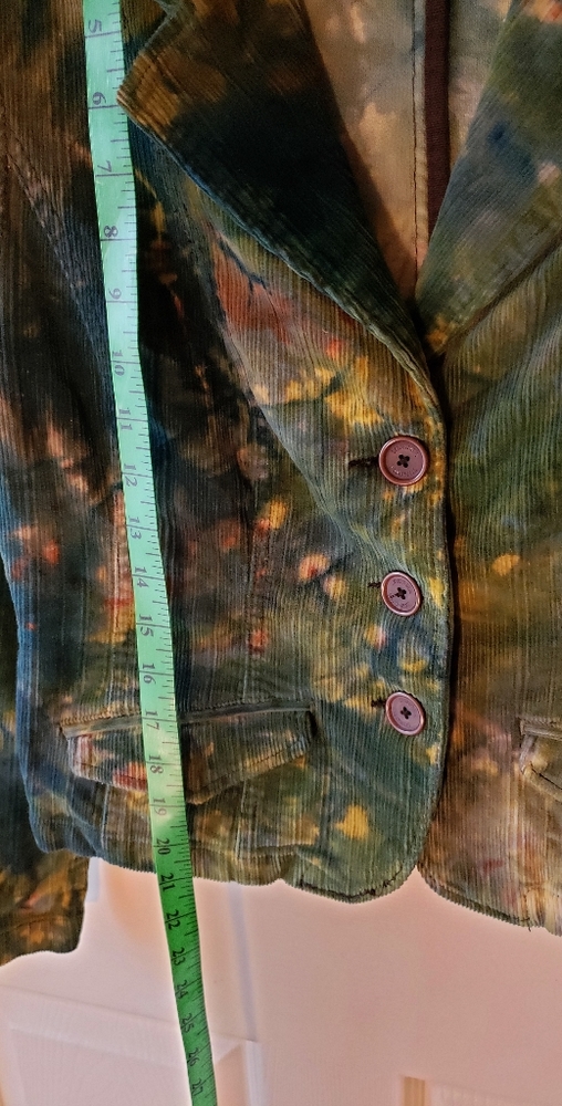 Hand dyed green blue corduroy Sonoma blazer - Picture 5 of 8
